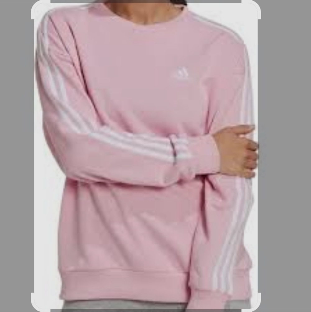 Adidas Light Pink Crewneck with White Accents - Picture 2 of 11